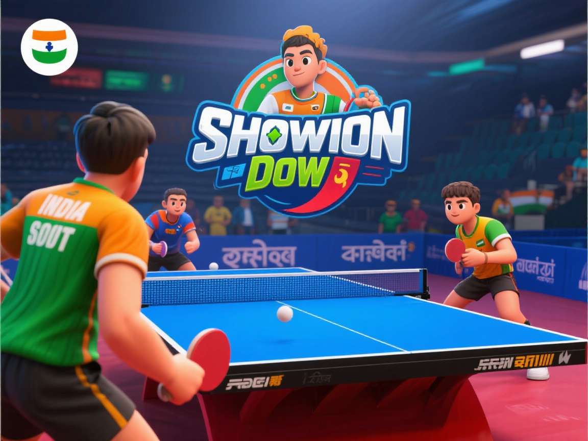 India Table Tennis Showdown - Multiple Language Support India Table Tennis Showdown language selection screen showing various Indian languages