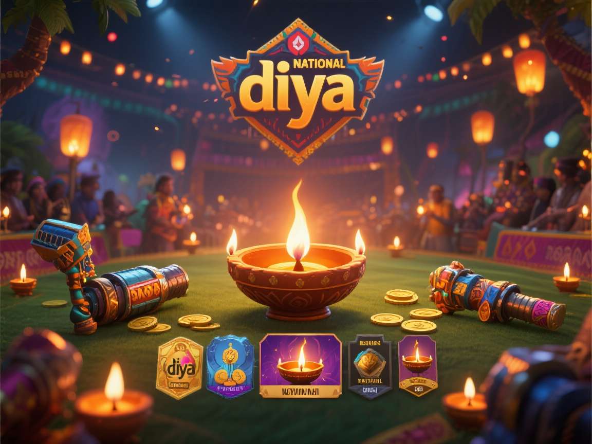 India Table Tennis Showdown - Diwali Tournament India Table Tennis Showdown Diwali Tournament poster with lighting and festive themes