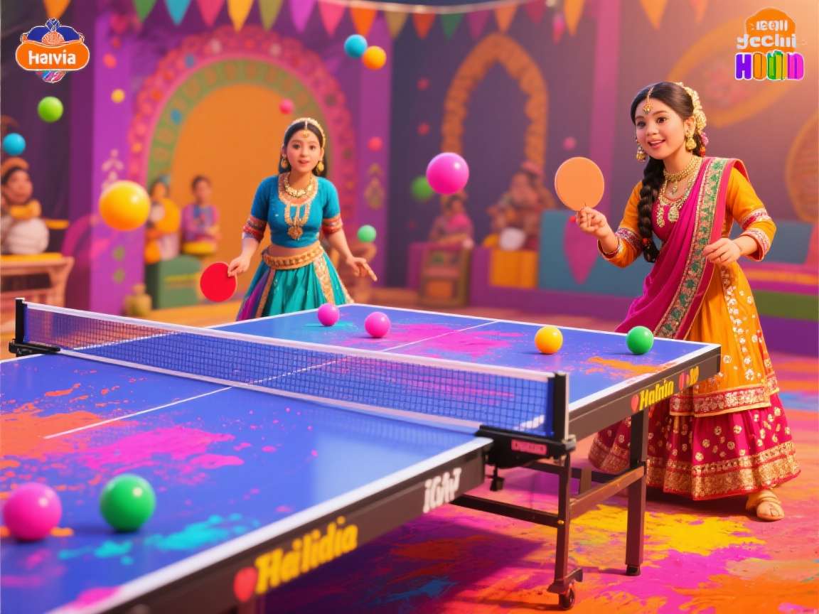 India Table Tennis Showdown - Holi Festival Event India Table Tennis Showdown Holi Festival Event poster with colorful themes