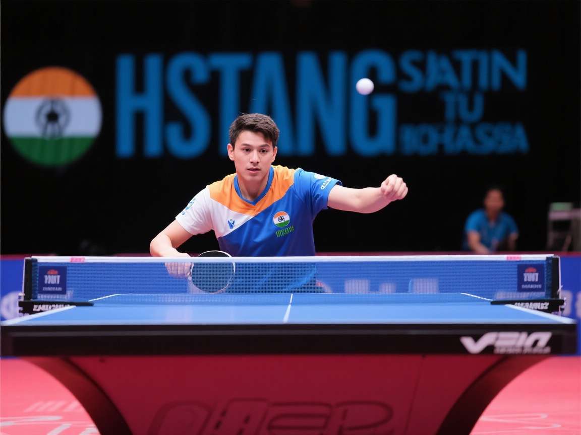India Table Tennis Showdown - Official Game Cover India Table Tennis Showdown game cover featuring Indian players in traditional attire